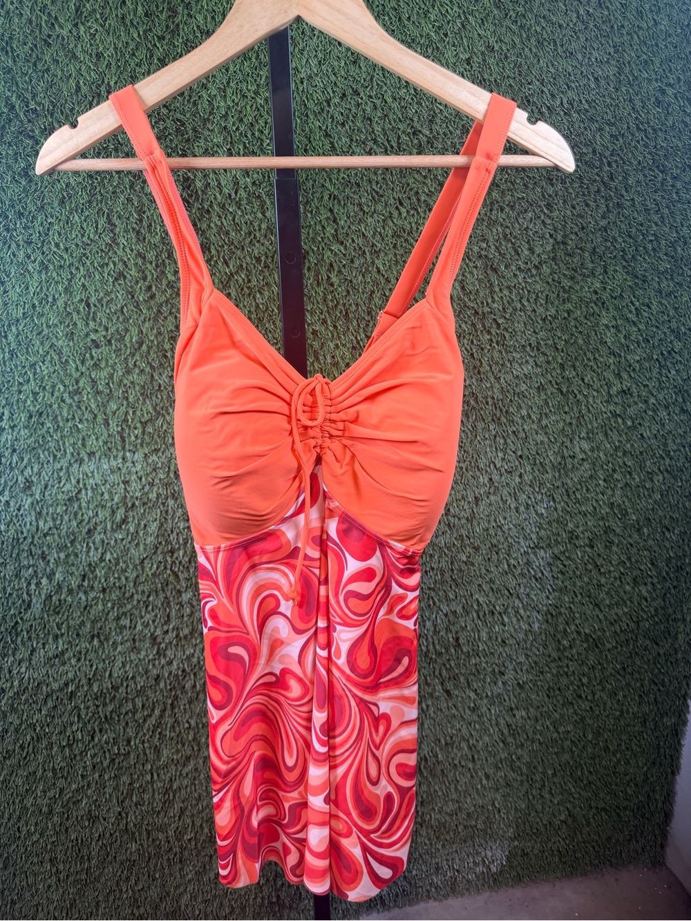 I PC Top Retro Swimsuit Bathing Pool Beach Neon